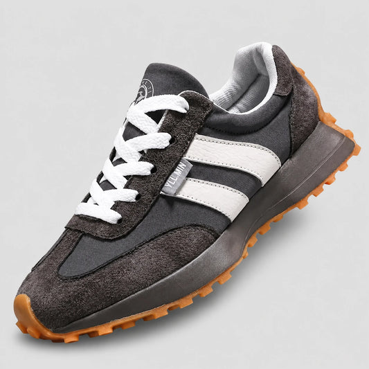Black Walking Shoe on a light grey studio background